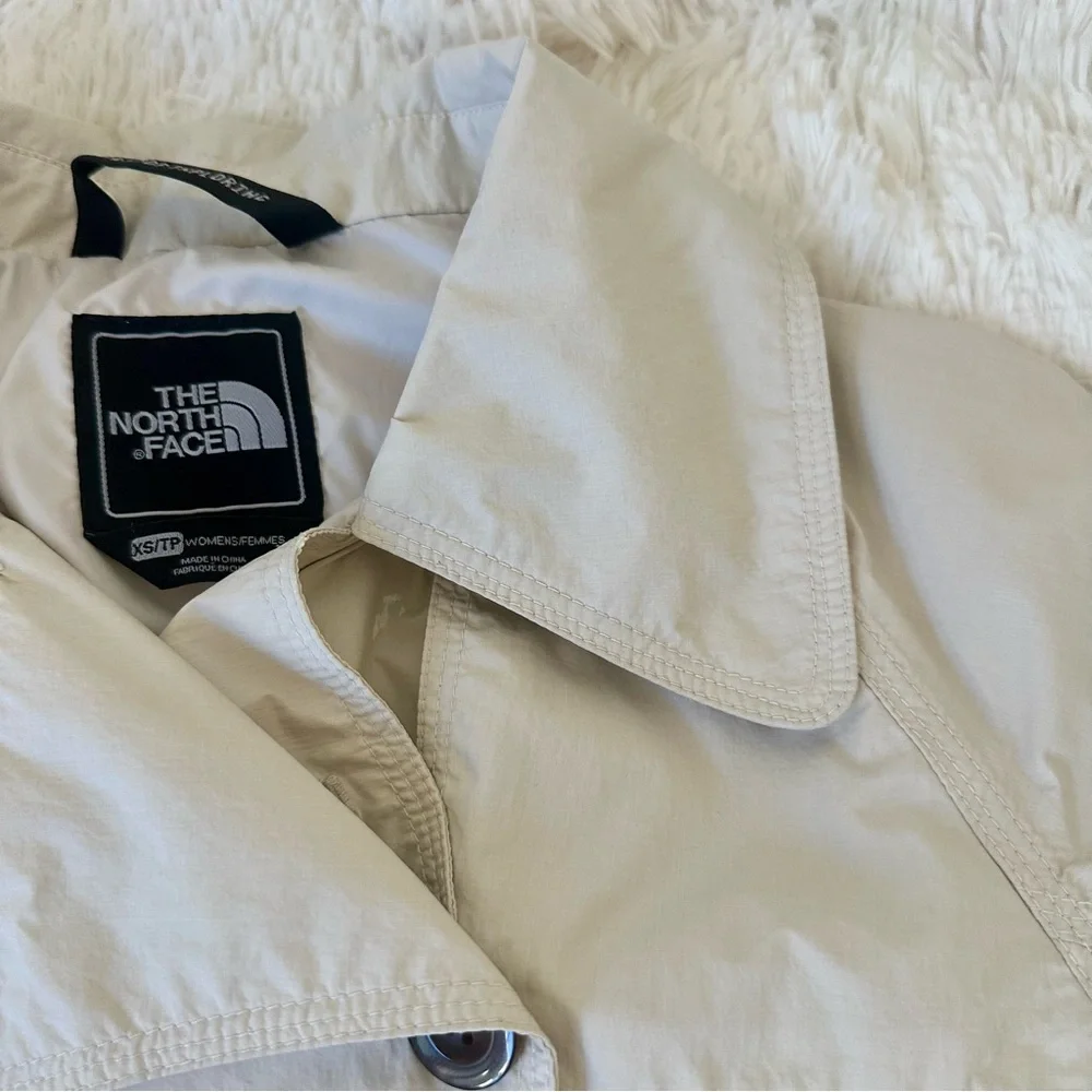 The North Face Off White Beige Trench Coat Jacket Women’s XS Double Breasted - Picture 9 of 13